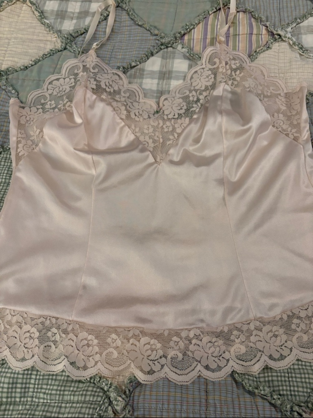 jcpenney Light Pink Satin Lace-Trim Camisole